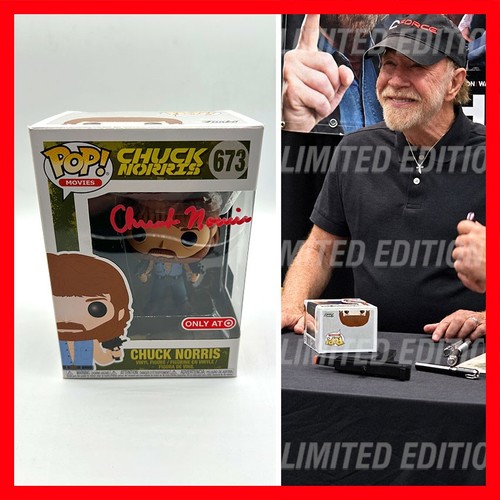 Chuck norris signed funko - signed, pop